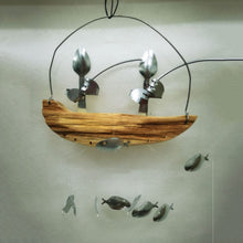 Load image into Gallery viewer, Fishing Man Spoon Fish Sculpture Wind Chime