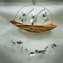 Load image into Gallery viewer, Fishing Man Spoon Fish Sculpture Wind Chime