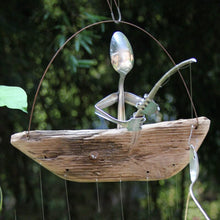 Load image into Gallery viewer, Fishing Man Spoon Fish Sculpture Wind Chime