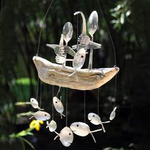 Load image into Gallery viewer, Fishing Man Spoon Fish Sculpture Wind Chime