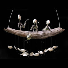 Load image into Gallery viewer, Fishing Man Spoon Fish Sculpture Wind Chime