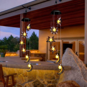 Sun Moon Star Solar Hanging Lights