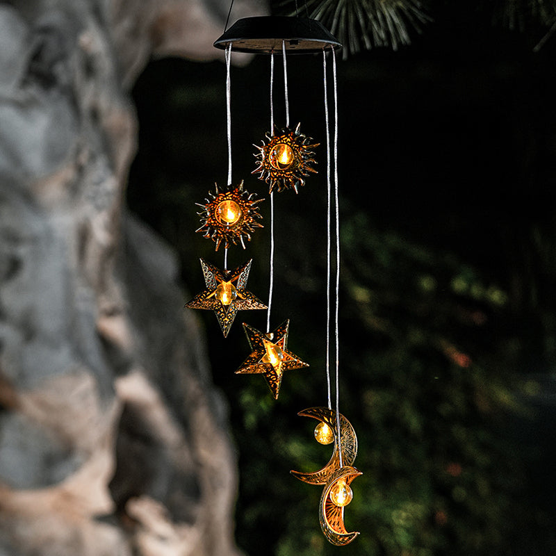 Sun Moon Star Solar Hanging Lights