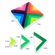 Load image into Gallery viewer, Creative Nesting Wooden Rainbow Stacking Game Geometry Building Blocks