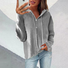 Load image into Gallery viewer, Knit Hooded Sweater Jacket