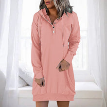 Load image into Gallery viewer, Solid Color Mid-length Hooded Sweater