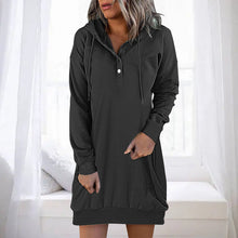 Load image into Gallery viewer, Solid Color Mid-length Hooded Sweater