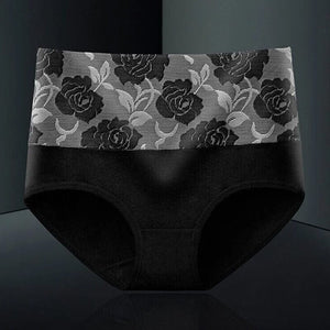 ✅High Waist Cotton Print Flower Briefs