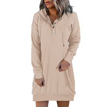 Load image into Gallery viewer, Solid Color Mid-length Hooded Sweater